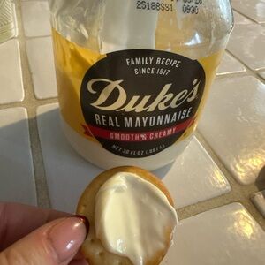 Duke's Real Mayonnaise with Costco brand cracker